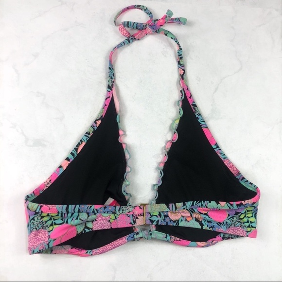 [VS] Tropical Floral Ruffle Edge Halter - Picture 3 of 5